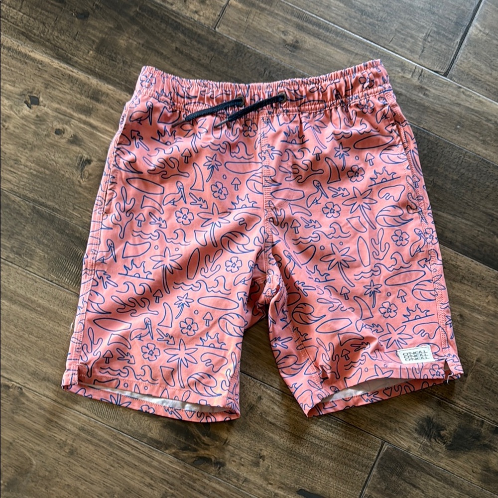 O'Neill Kids Swim Trunks in Pink and Blue